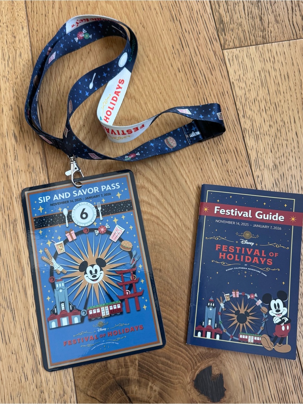 DISNEYLAND CALIFORNIA ADVENTURE DCA FESTIVAL OF HOLIDAYS FESTIVAL GUIDE LANDYARD